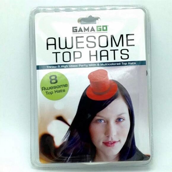 8 Mini Top Hat Party Hats Photo Booth Prop Party Favors Fun Paper Cardstock - Picture 2 of 4